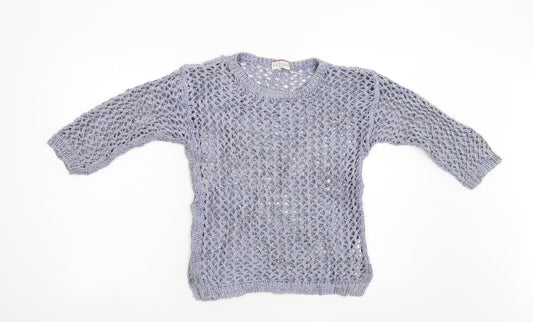 Womens UK Size 10 M&S Blue Pullover Jumper