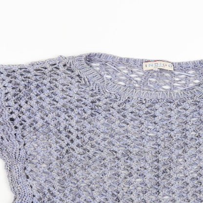 Womens UK Size 10 M&S Blue Pullover Jumper