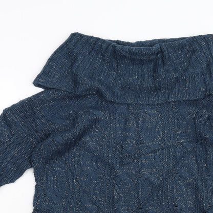 Peacock's Womens Blue  Knit Pullover Jumper Size S