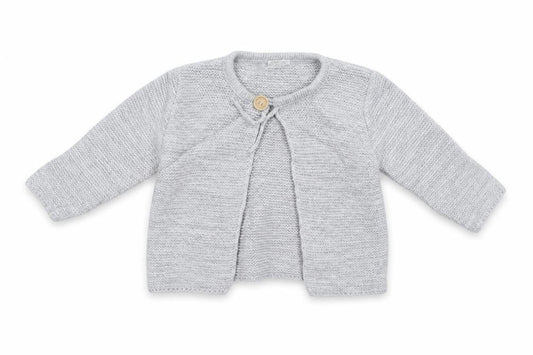 Front view of Preworn Baby Grey Cardigan Jumper, size 12-18, Months