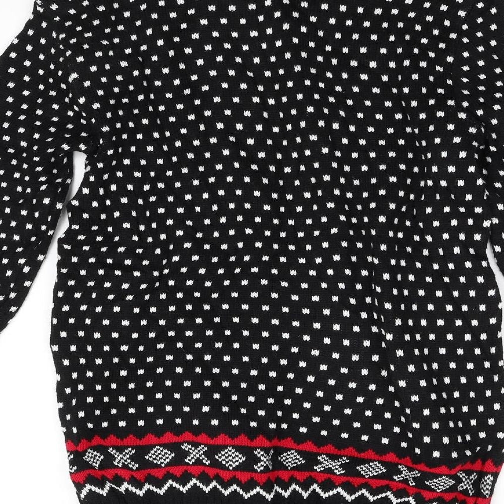 Womens UK Size 8 PINK Multicoloured Pullover Jumper