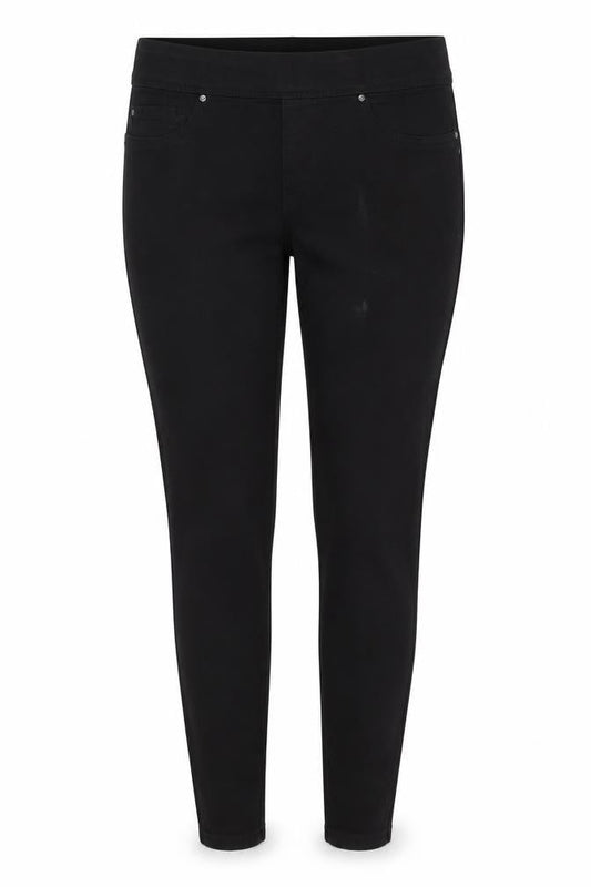 Front view of Denim Co. women’s black jegging jeans, size UK 10, 30-inch leg