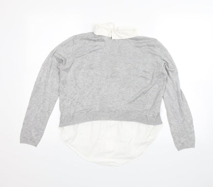 Womens UK Size 12 Cameo Rose Grey Pullover Jumper