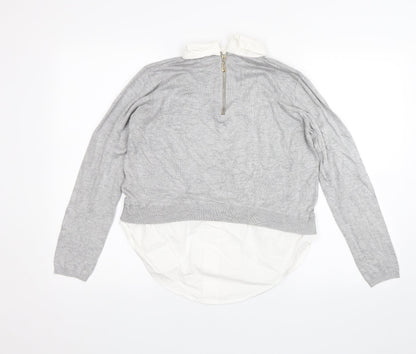 Womens UK Size 12 Cameo Rose Grey Pullover Jumper