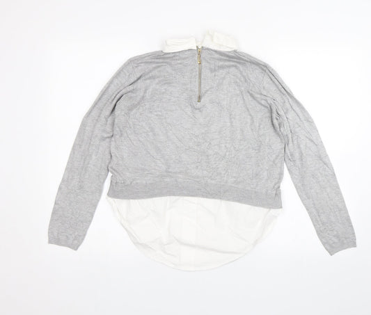 Womens UK Size 12 Cameo Rose Grey Pullover Jumper