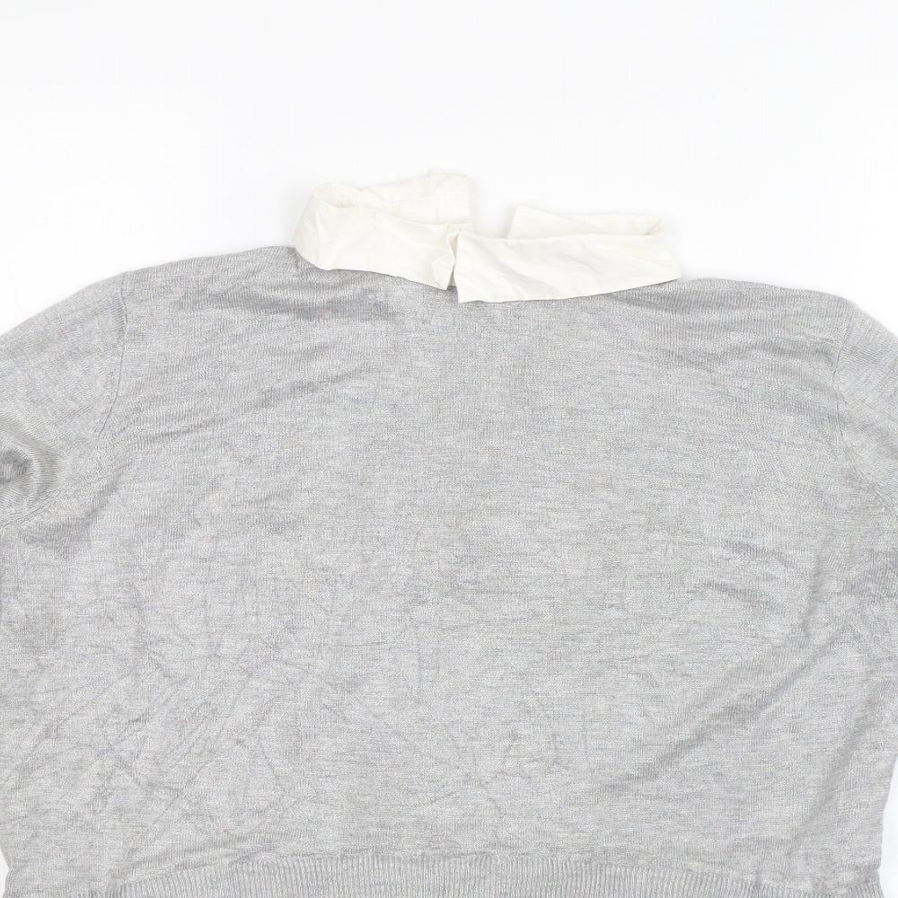 Womens UK Size 12 Cameo Rose Grey Pullover Jumper