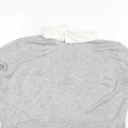 Womens UK Size 12 Cameo Rose Grey Pullover Jumper