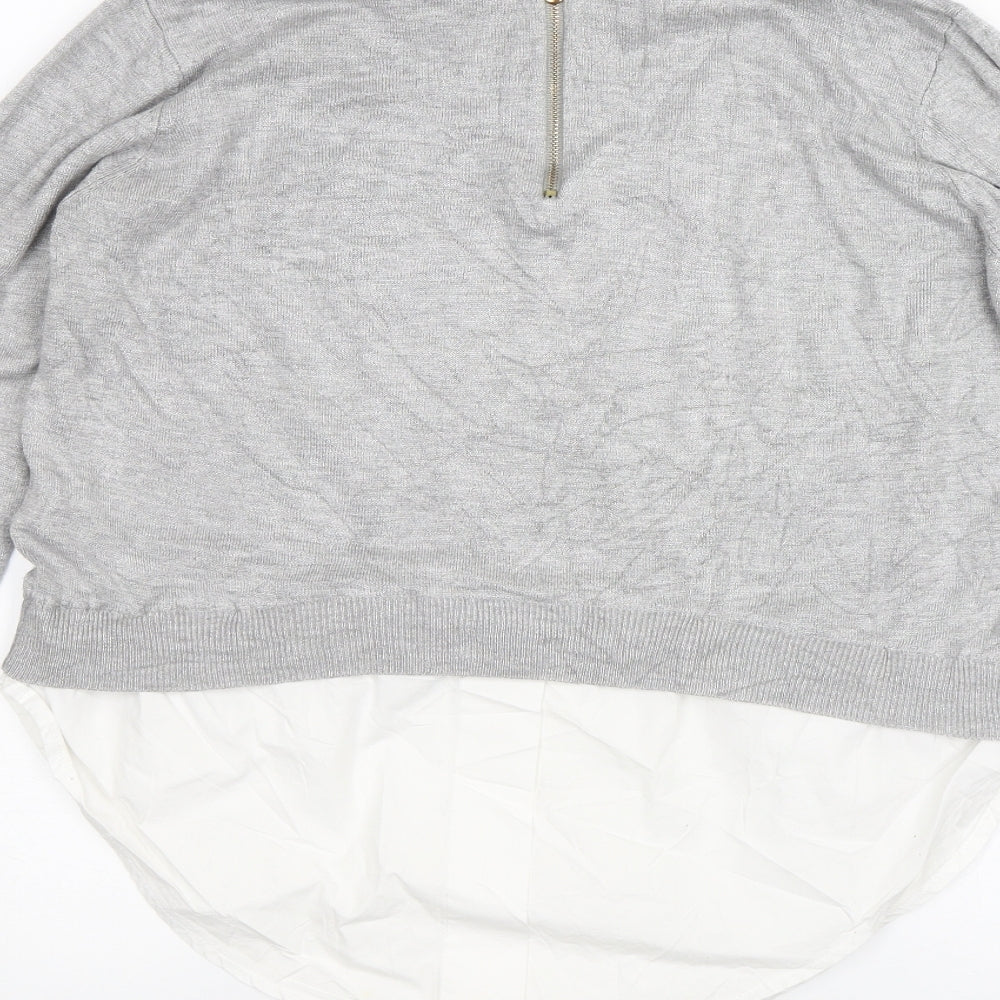 Womens UK Size 12 Cameo Rose Grey Pullover Jumper