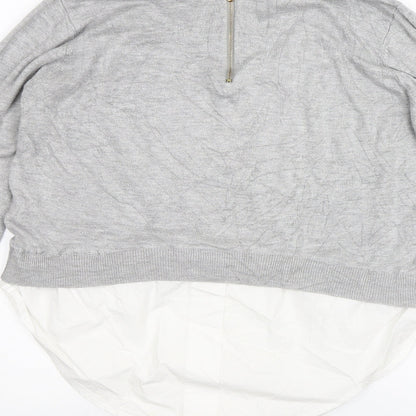 Womens UK Size 12 Cameo Rose Grey Pullover Jumper