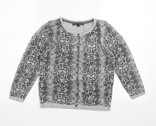 Limited collection Womens Grey Animal Print  Cardigan Jumper Size 10