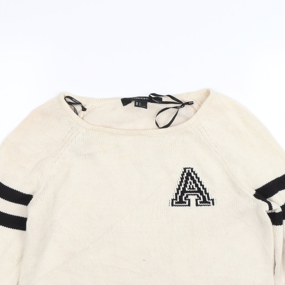 FOREVER 21 Womens Beige   Pullover Jumper Size S