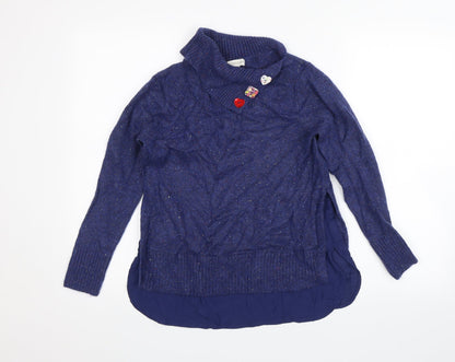 Monsoon Womens Blue   Pullover Jumper Size S