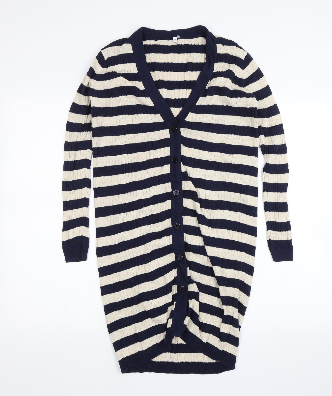 Womens UK Size XS Preworn Blue Cardigan Jumper