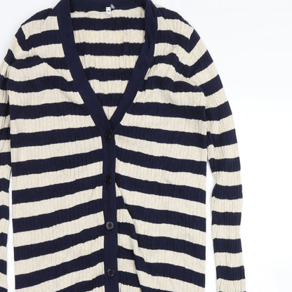 Womens UK Size XS Preworn Blue Cardigan Jumper