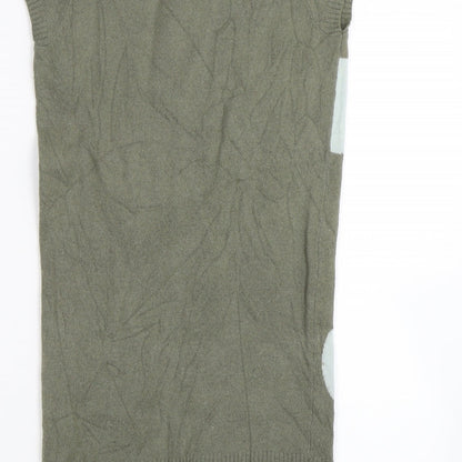 Womens UK Size 6 Divided Green Pullover Jumper