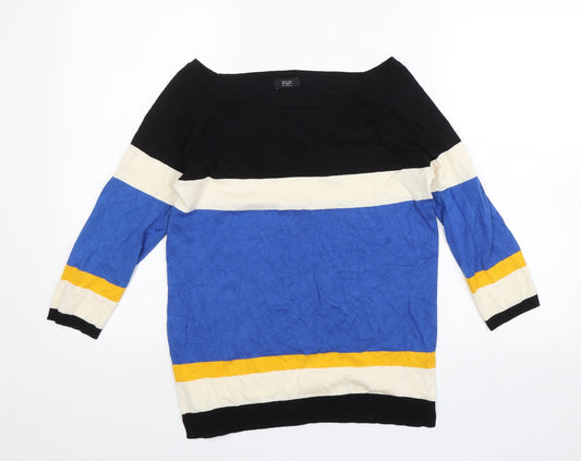F&F Womens Blue Striped  Pullover Jumper Size 12