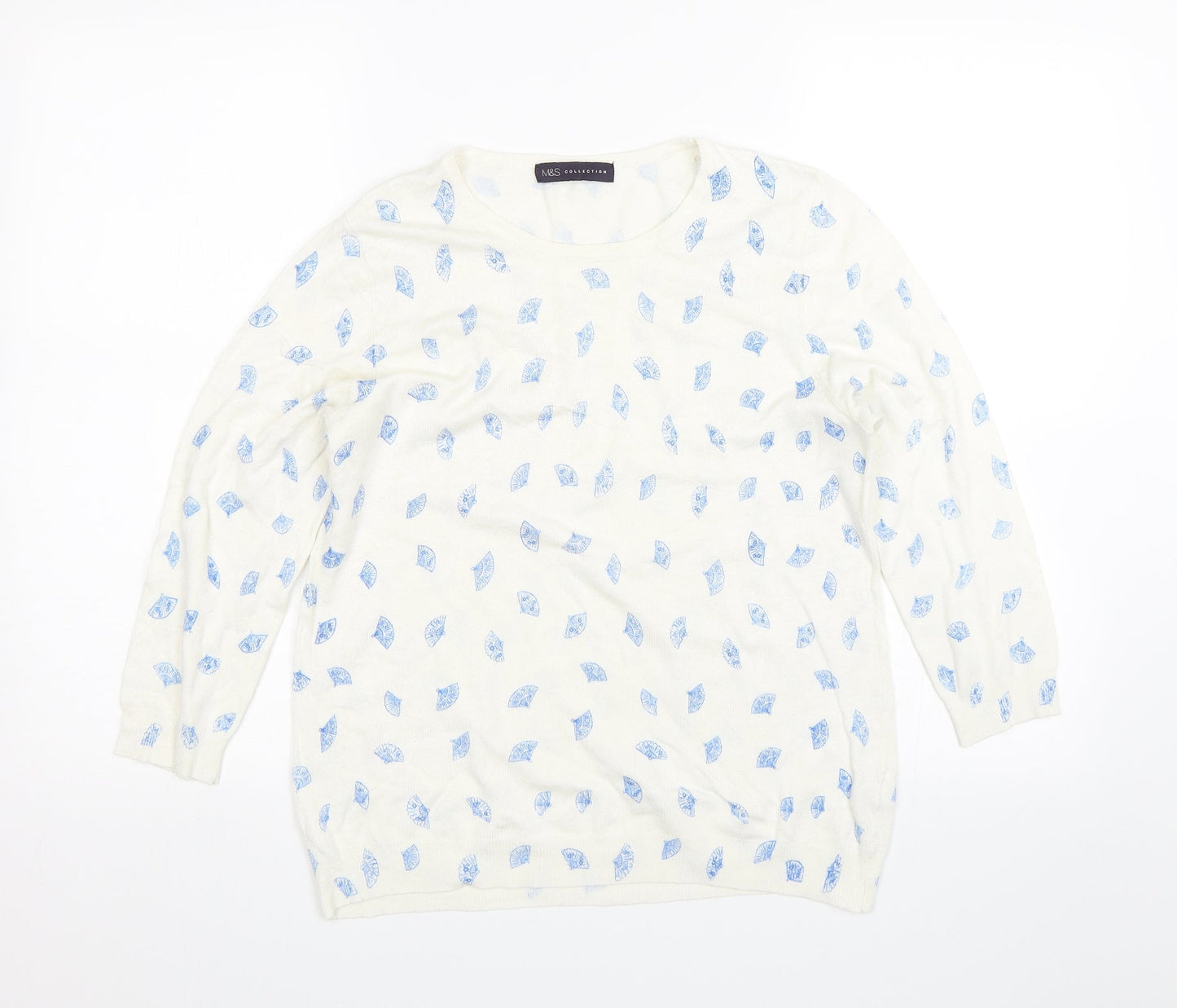 Womens UK Size 14 M&S White Pullover Jumper