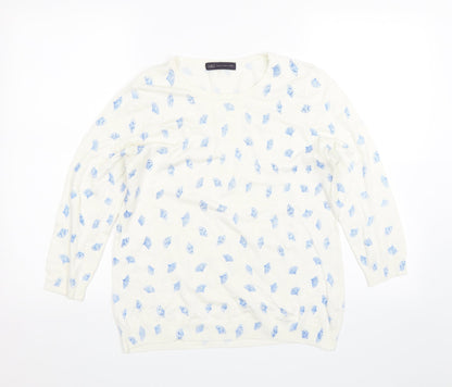 Womens UK Size 14 M&S White Pullover Jumper