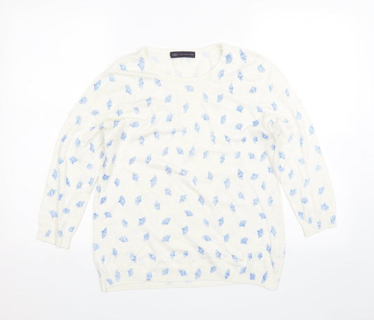 Womens UK Size 14 M&S White Pullover Jumper