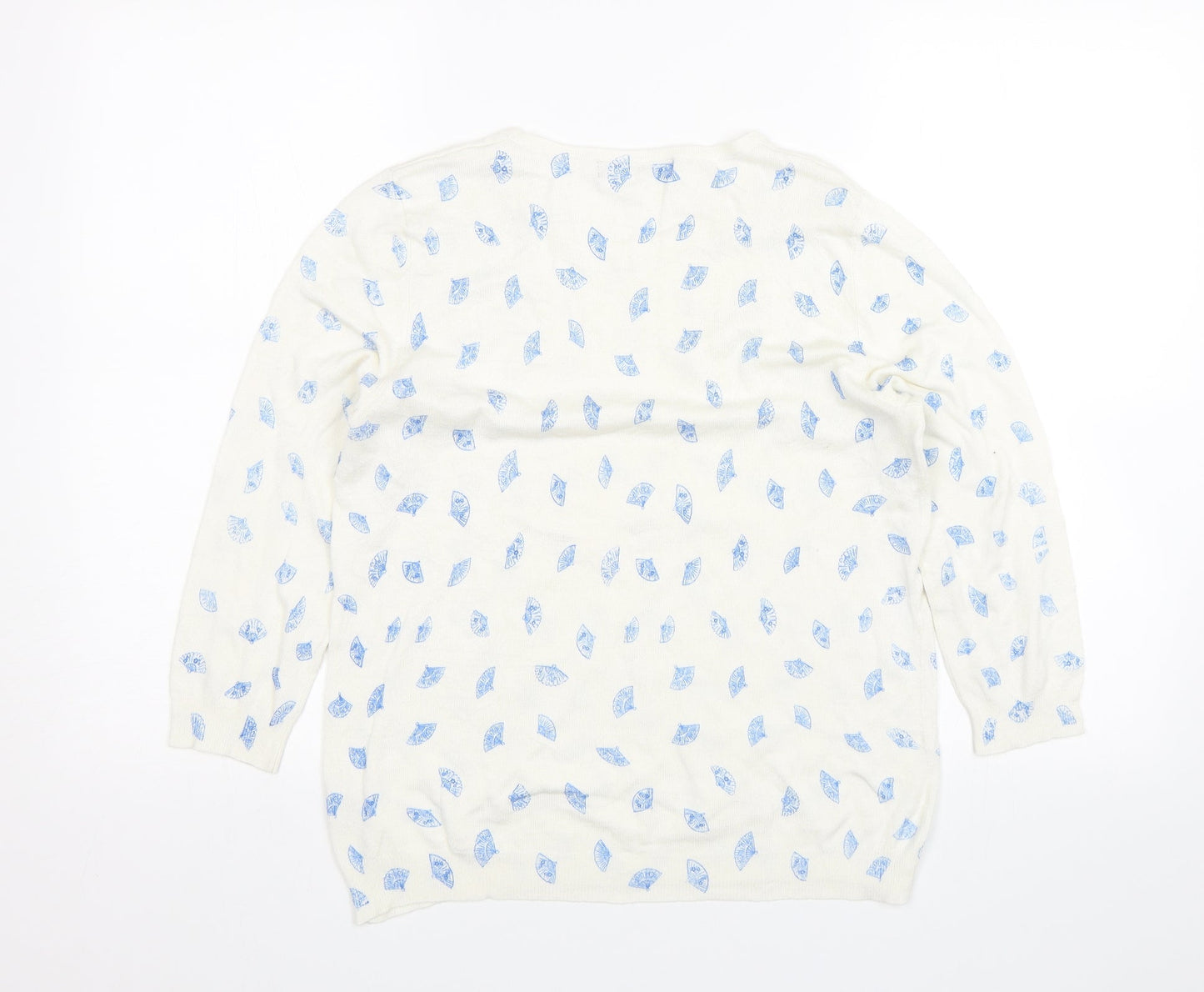 Womens UK Size 14 M&S White Pullover Jumper