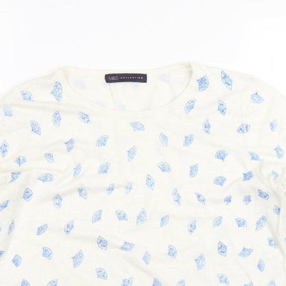 Womens UK Size 14 M&S White Pullover Jumper