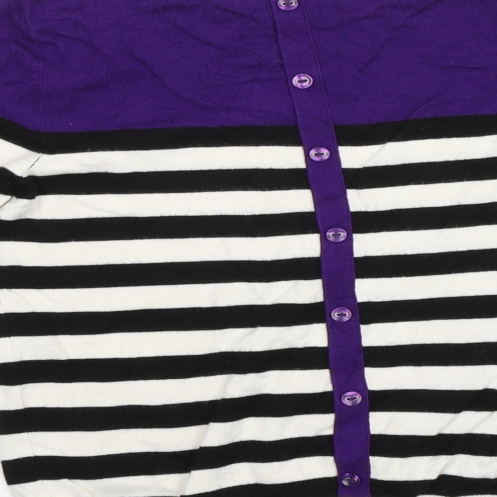 Autonomy Womens Purple Striped  Pullover Jumper Size 8