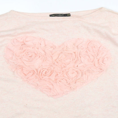 Womens UK Size S QED London Pink Pullover Jumper