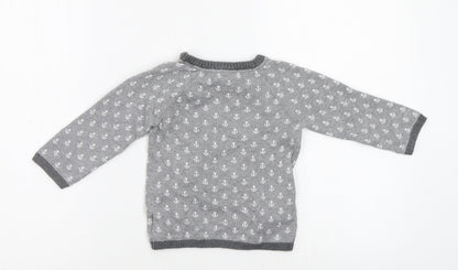 H&M Baby Grey Geometric  Pullover Jumper Size 12-18 Months  - Anchor Print
