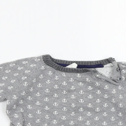 H&M Baby Grey Geometric  Pullover Jumper Size 12-18 Months  - Anchor Print