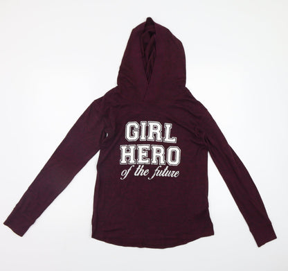 H&M Girls Red   Pullover Hoodie Size 12 Years