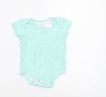 Bright Stars Baby Green Polka Dot  Romper One-Piece Size 6-9 Months