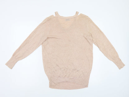 Womens UK Size S Papaya Pink Pullover Jumper