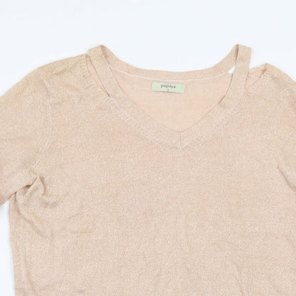Womens UK Size S Papaya Pink Pullover Jumper