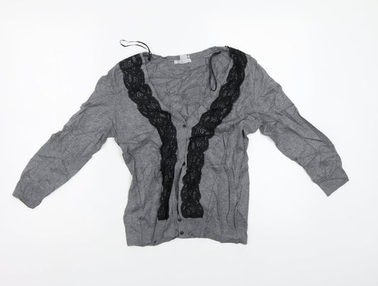 Womens UK Size S H&M Grey Cardigan Jumper