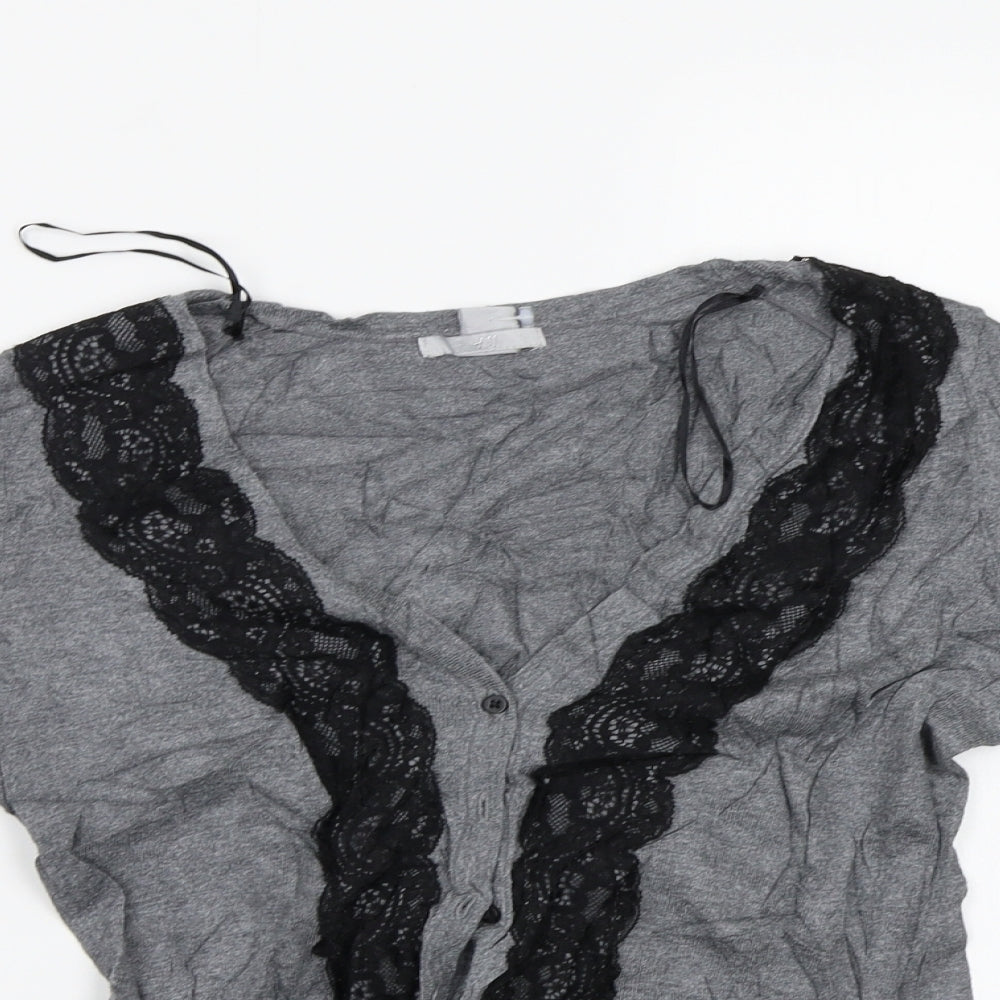 Womens UK Size S H&M Grey Cardigan Jumper