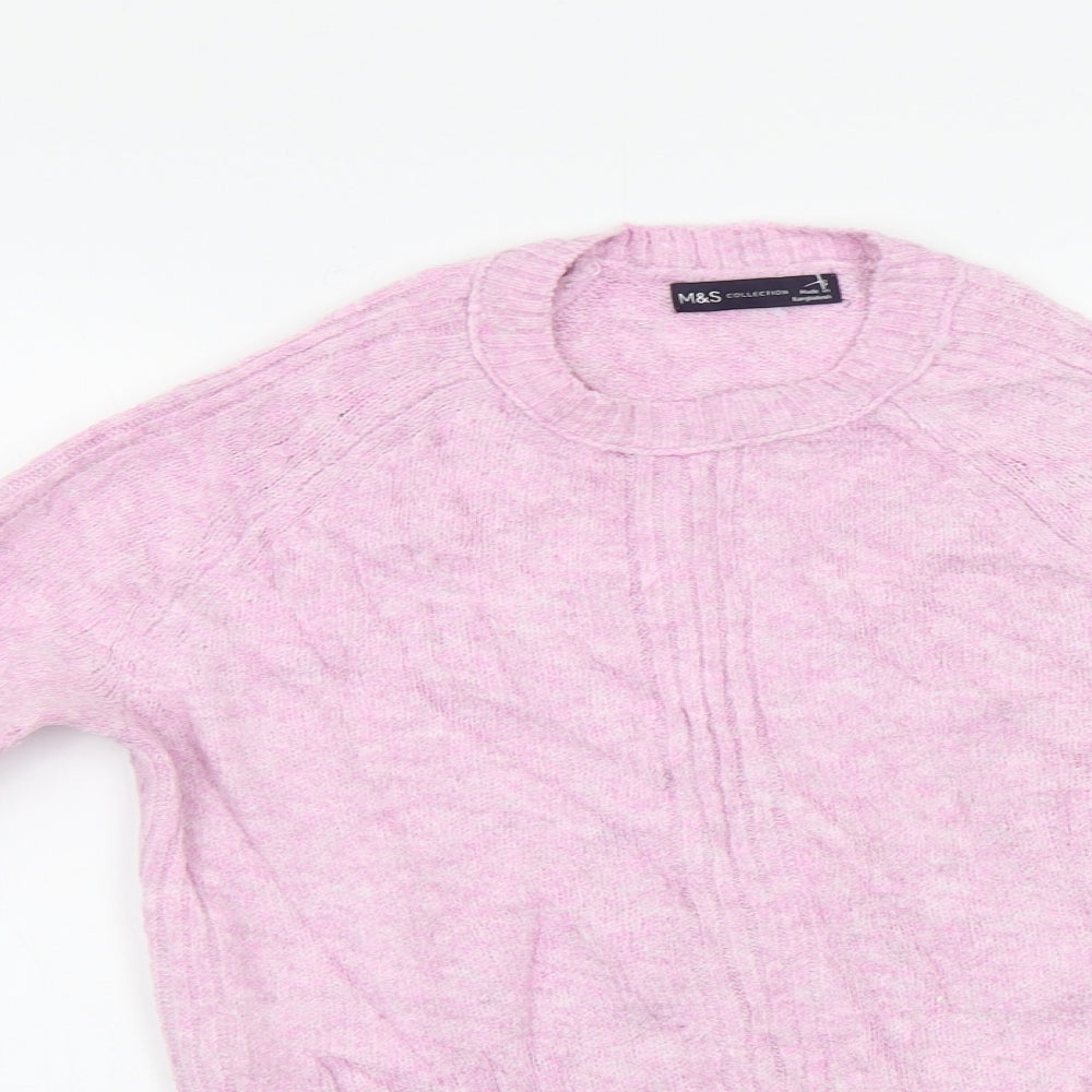 Womens UK Size S M&S Pink Pullover Jumper