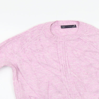 Womens UK Size S M&S Pink Pullover Jumper