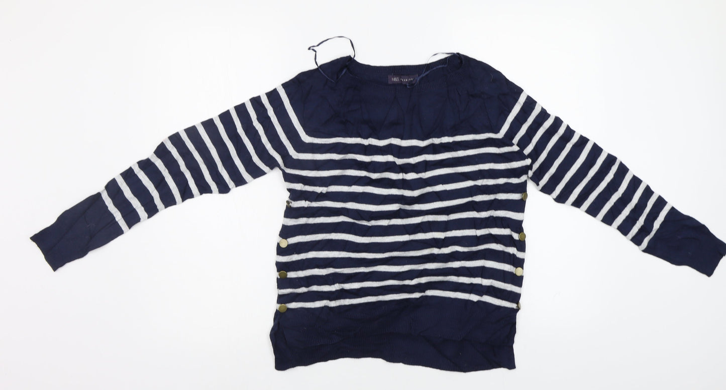 Womens UK Size S M&S Blue Pullover Jumper