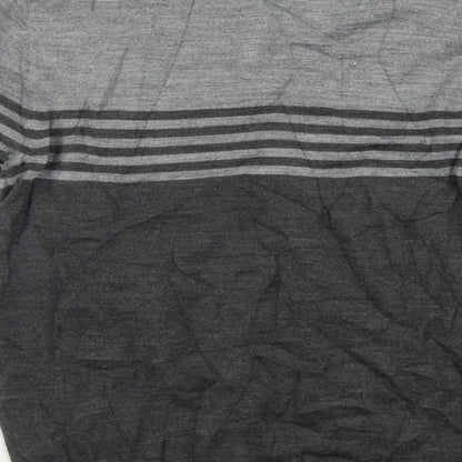 F&F Mens Grey Striped  Pullover Jumper Size S