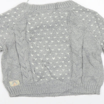 Soul Cal & Co Womens Grey Geometric  Pullover Jumper Size 10