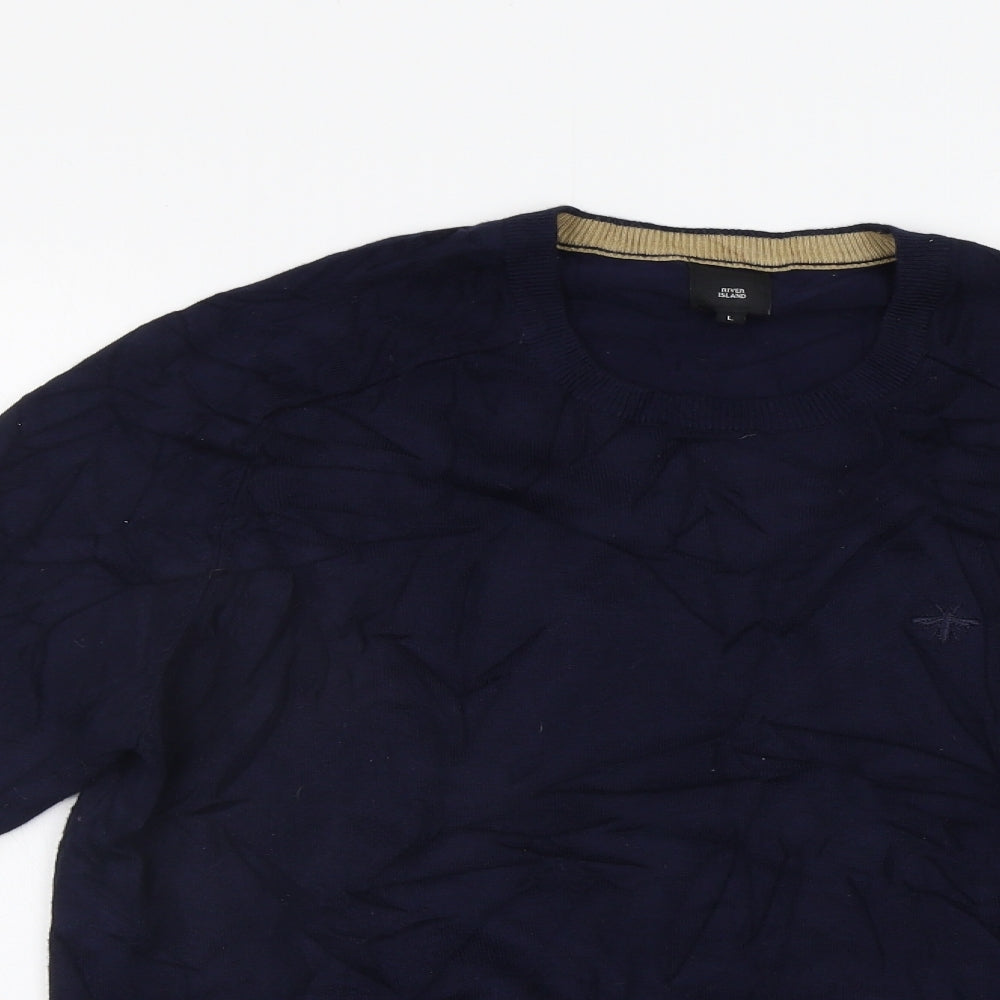 River Island Mens Blue   Pullover Jumper Size L
