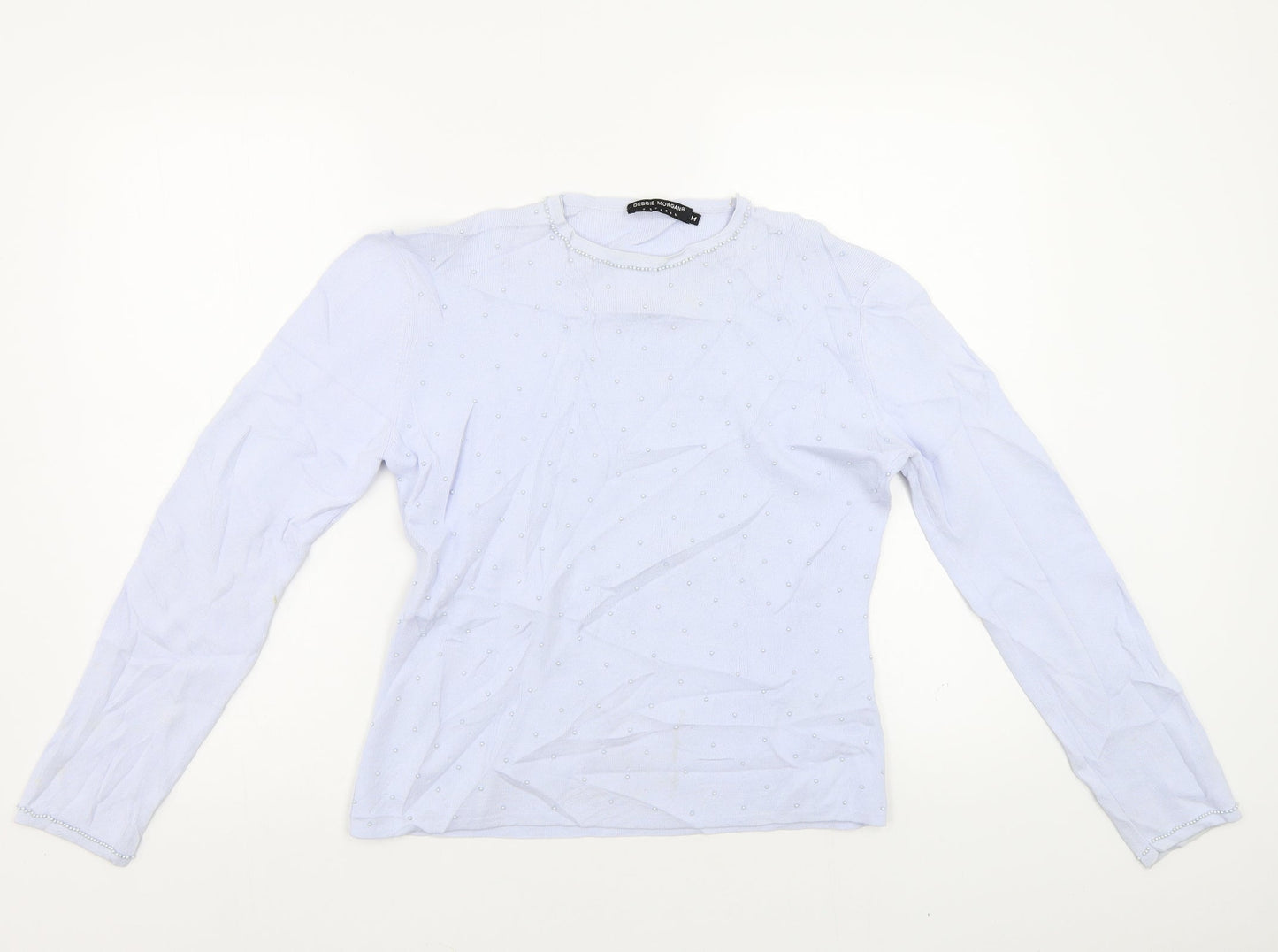 Womens UK Size M Debbie Morgan Blue Pullover Jumper