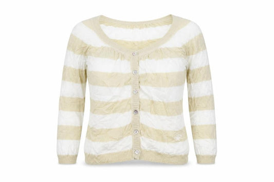 Womens UK Size S Preworn Beige Cardigan Jumper