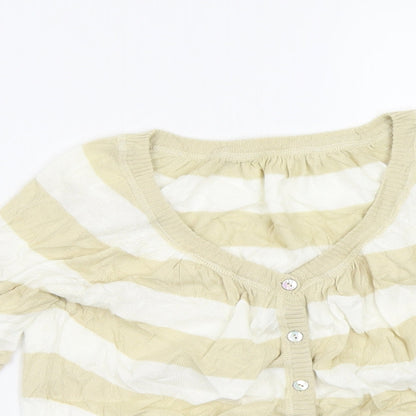 Womens UK Size S Preworn Beige Cardigan Jumper
