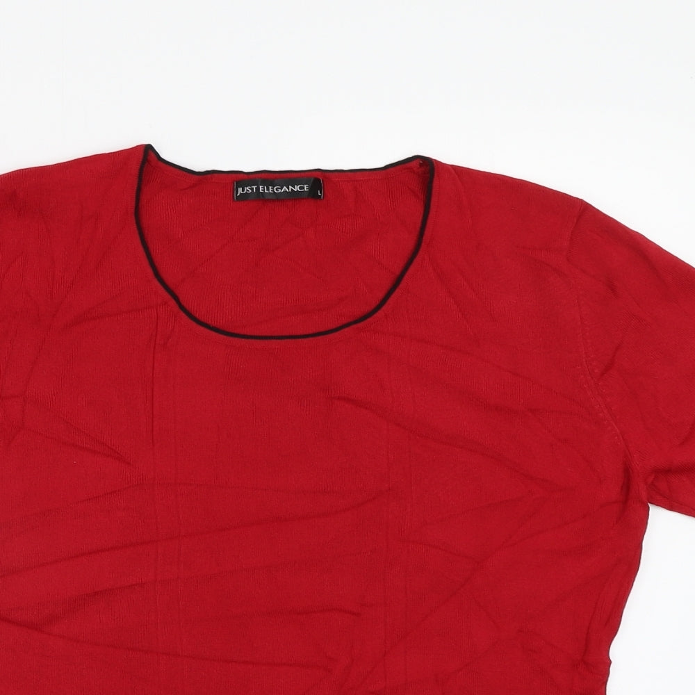 Just Elegance Womens Red   Pullover Jumper Size L