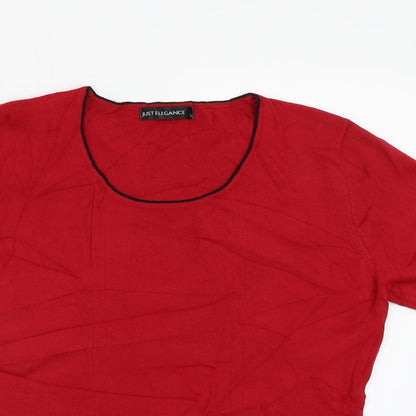Just Elegance Womens Red   Pullover Jumper Size L