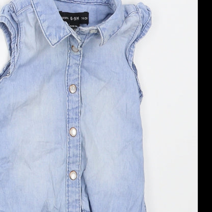 Denim Co Baby Blue   Basic Button-Up Size 6-9 Months