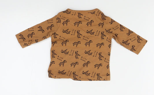 F&F Baby Brown Animal Print  Basic T-Shirt Size 0-3 Months