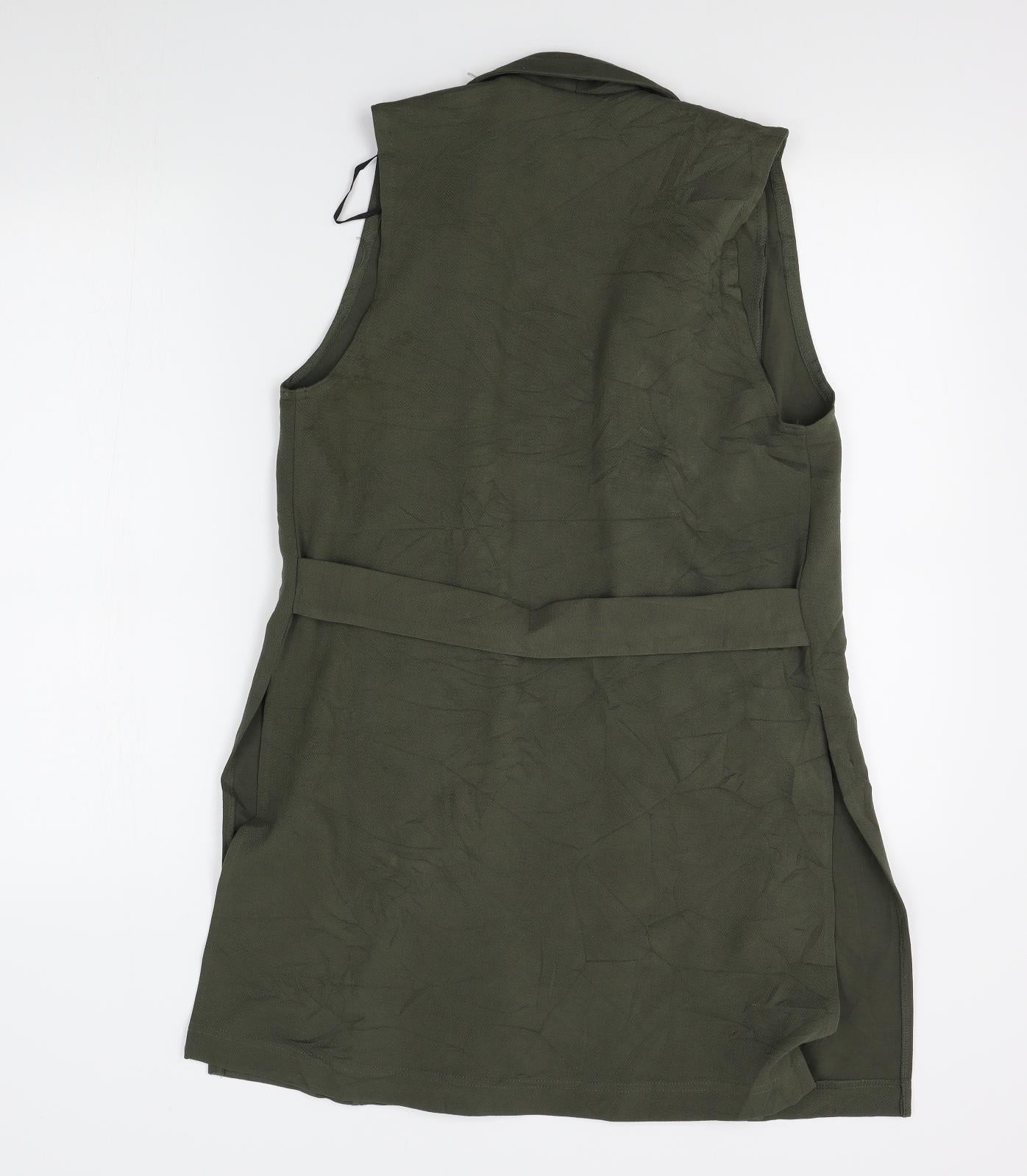 Womens UK Size 10 Atmosphere Green Wrap Jumper
