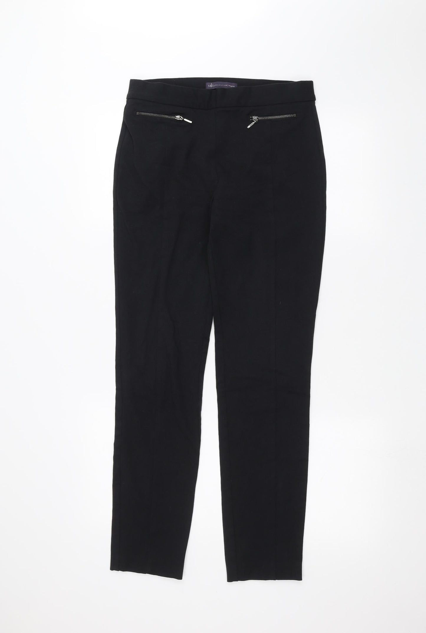 Womens UK Size 10 Marks and Spencer Regular Fit  Black Trousers